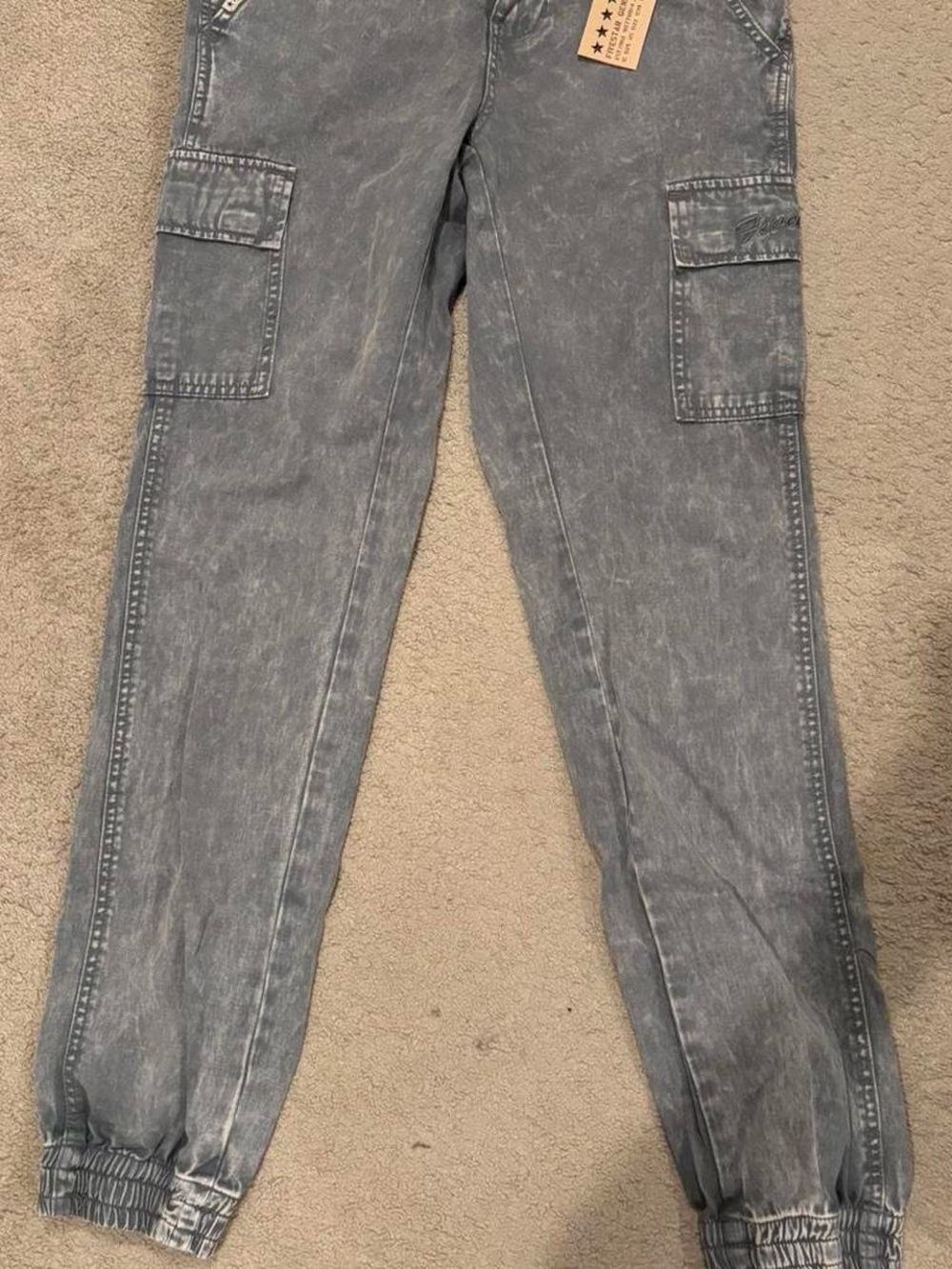 Five Star General Co. Stonewashed Gray Cargo Jogger Jeans